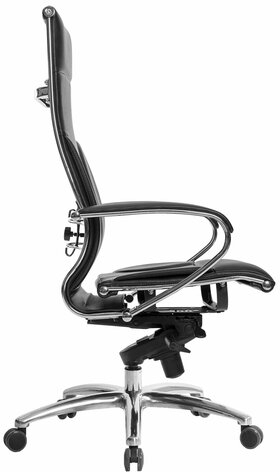 Кресло офисное МЕТТА "SAMURAI" Lux, рецик. кожа, регулируемое сиденье, черное