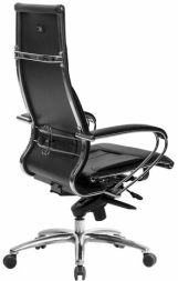 Кресло офисное МЕТТА "SAMURAI" Lux, рецик. кожа, регулируемое сиденье, черное