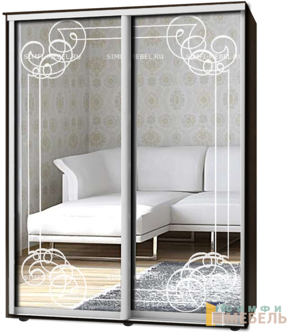 Шкаф-купе 2х дв Стандарт Пескоструй № 82