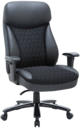 Кресло офисное CHAIRMAN CH 414, НАГРУЗКА до 180 кг, пружинный блок в сиденье, ткань/экокожа, черное, 7145955
