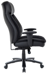 Кресло офисное CHAIRMAN CH 414, НАГРУЗКА до 180 кг, пружинный блок в сиденье, ткань/экокожа, черное, 7145955
