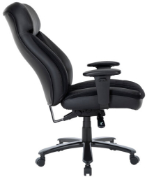 Кресло офисное CHAIRMAN CH 414, НАГРУЗКА до 180 кг, пружинный блок в сиденье, ткань/экокожа, черное, 7145955