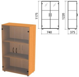 Шкаф низкий со стеклом КФ20