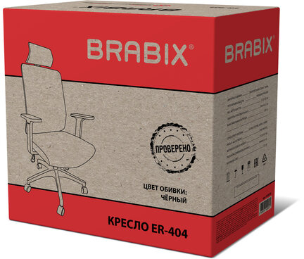 Кресло BRABIX PREMIUM "Agent ER-404", поясничная поддержка, регулируемый подголовник, ткань/сетка, черное, 532970