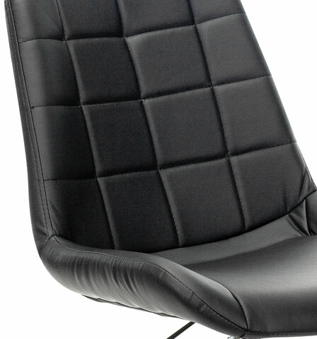 Кресло BRABIX "Deco MG-316", без подлокотников, пятилучие серебристое, экокожа, черное, 532080.
