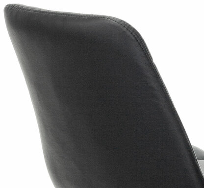 Кресло BRABIX "Deco MG-316", без подлокотников, пятилучие серебристое, экокожа, черное, 532080.