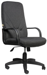 Кресло офисное "Менеджер", ткань, монолитный каркас, серое С-73, В-40