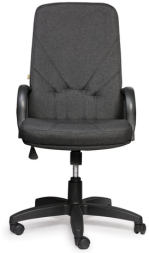 Кресло офисное "Менеджер", ткань, монолитный каркас, серое С-73, В-40