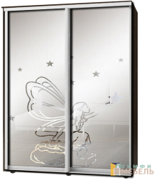 Шкаф-купе 2х дв Стандарт Пескоструй фон матовый № 20