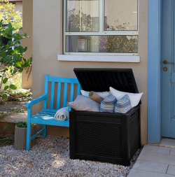 Сундук квадратный Cube Rattan 208л графит