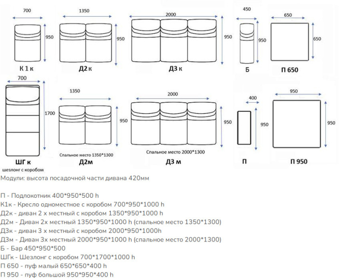 Модуль диван двухместный Арт-18