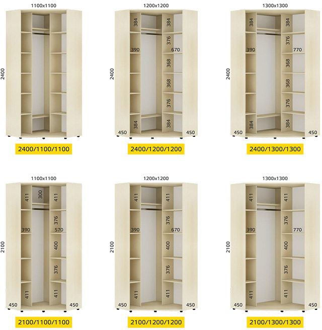 Шкаф-купе угловой Стандарт Комби 1 Ясень шимо темный/Зеркало/Зеркало