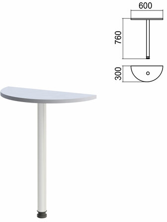 Стол приставной полукруг Арго (вариант 5) опора хром