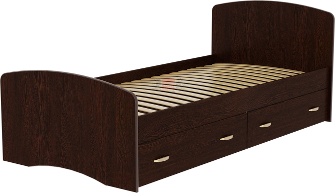 Кровать-6 одинарная  с 2-мя выкатными ящиками