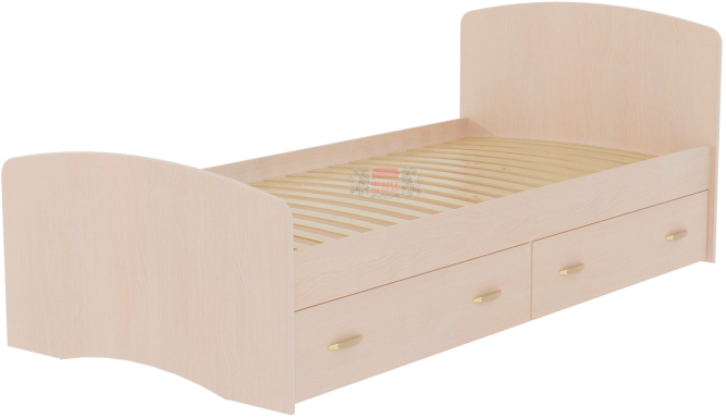 Кровать-6 одинарная  с 2-мя выкатными ящиками