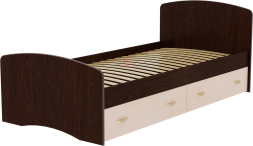 Кровать-6 одинарная  с 2-мя выкатными ящиками