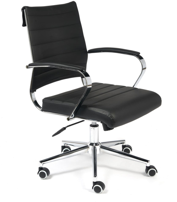 Кресло CITY-LOW кож/зам, черный