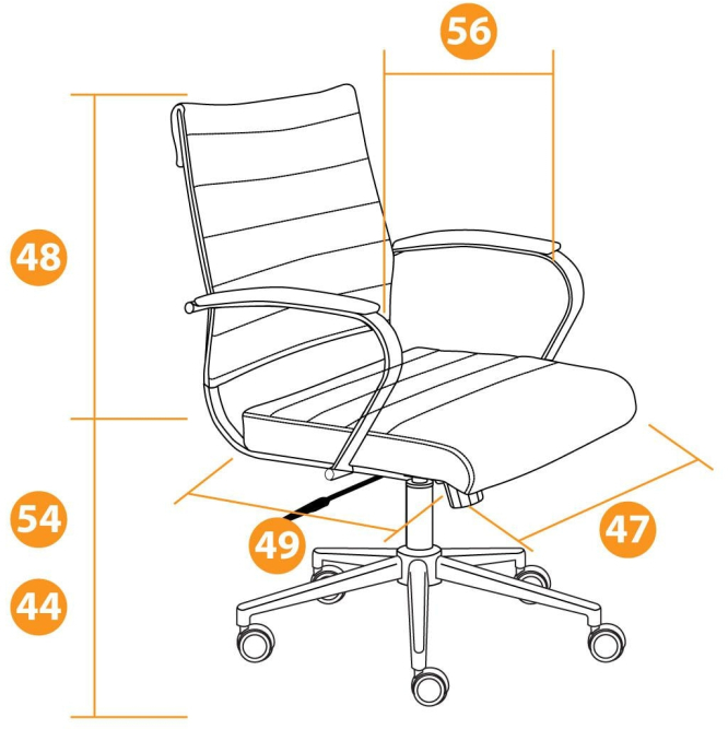 Кресло CITY-LOW кож/зам, черный