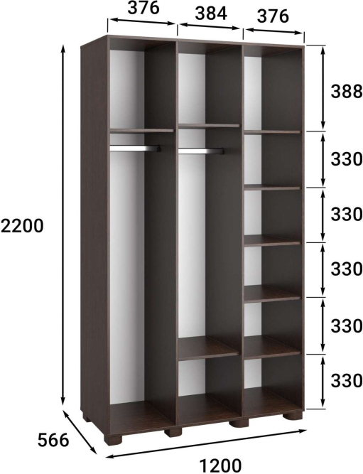 Шкаф «Монблан» МБ-24К комбинированный венге