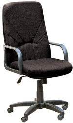 Кресло офисное "Менеджер", ткань, монолитный каркас, черное С-11, В-14