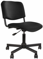 Кресло КР09, без подлокотников, кожзаменитель, черное, КР01.00.09-201-