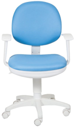 Кресло CH-W356AXSN с подлокотниками, голубое, пластик белый, CH-W356AXSN/15
