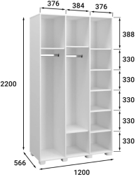 Шкаф «Монблан» МБ-24К с зеркалом белое дерево