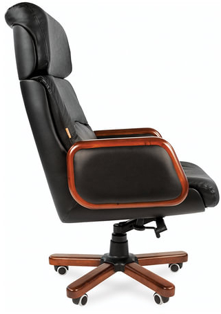 Кресло из натуральной кожи &quot;Президент&quot;, СН 417, черное, 6082581