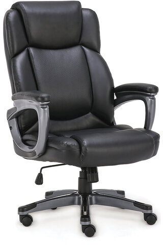 Кресло офисное BRABIX PREMIUM "Favorite EX-577", пружинный блок, рециклированная кожа, черное, 531934