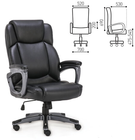 Кресло офисное BRABIX PREMIUM "Favorite EX-577", пружинный блок, рециклированная кожа, черное, 531934
