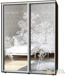 Шкаф-купе 2х дв Стандарт Пескоструй № 85