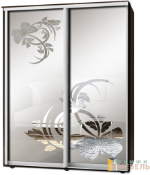 Шкаф-купе 2х дв Стандарт Пескоструй фон матовый № 22