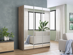 Шкаф-купе Прайм 3-х дверный (Зеркало) Сонома