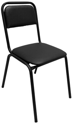 Стул для посетителей РС42, черный каркас, кожзам черный