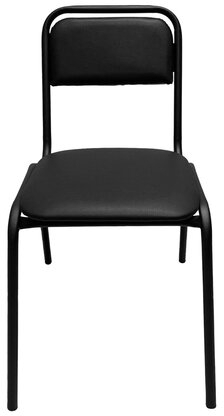 Стул для посетителей РС42, черный каркас, кожзам черный