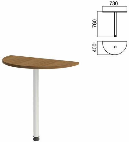 Стол приставной полукруг Арго (вариант 6) опора хром