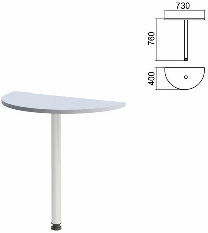 Стол приставной полукруг Арго (вариант 6) опора хром