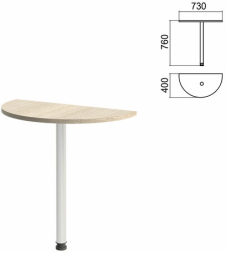 Стол приставной полукруг Арго (вариант 6) опора хром