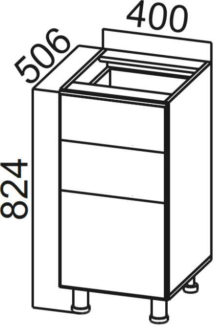Стол-рабочий 400 (с ящиками) Модус