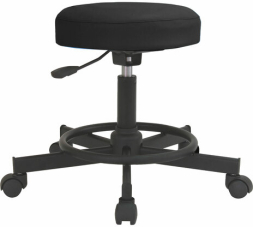 Кресло РС12, без спинки, без подлокотников, кожзам, черное, РС01.00.12 б/сп