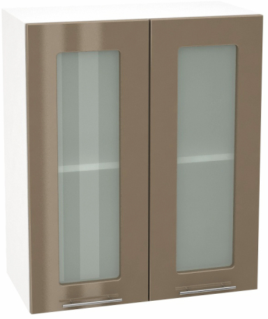 Шкаф верхний со стеклом с 2 створками Кухня Валерия ШВС 600 (глянец)