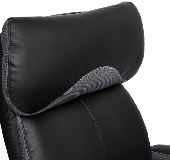 Кресло DUKE кож/зам/ткань, черный/серый, 36-6/12