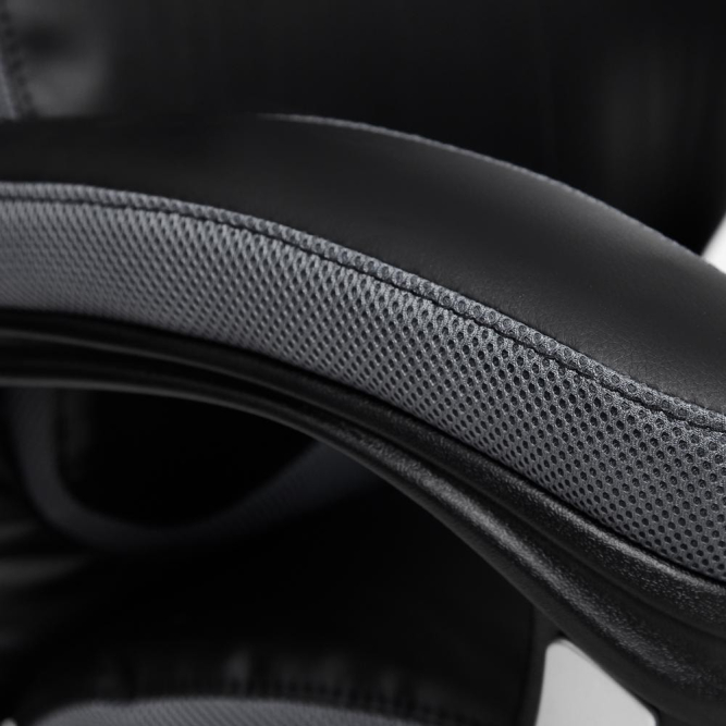 Кресло DUKE кож/зам/ткань, черный/серый, 36-6/12