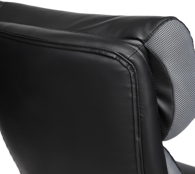 Кресло DUKE кож/зам/ткань, черный/серый, 36-6/12