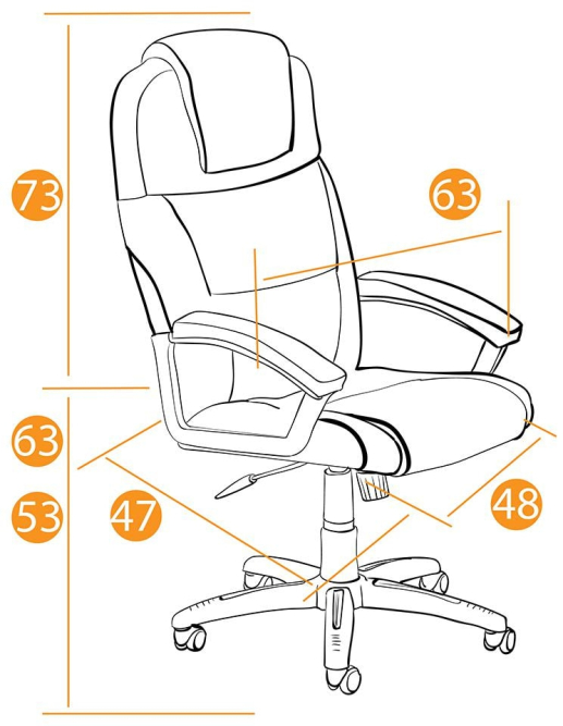 Кресло BERGAMO кож/зам, коричневый, 36-36