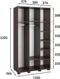 Шкаф «Монблан» МБ-24К с зеркалом венге