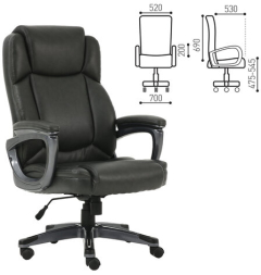 Кресло офисное BRABIX PREMIUM &quot;Favorite EX-577&quot;, пружинный блок, рециклированная кожа, серое, 531935