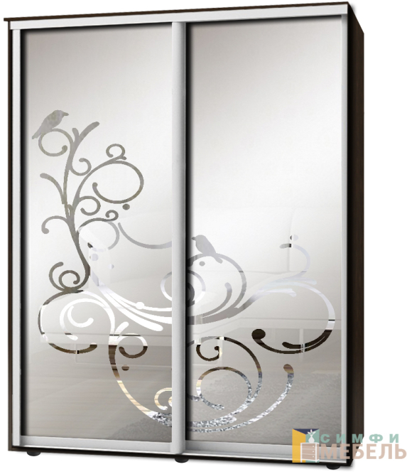 Шкаф-купе 2х дв Стандарт Пескоструй фон матовый № 23