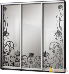 Шкаф купе 3х дв Пескоструй фон матовый № 33