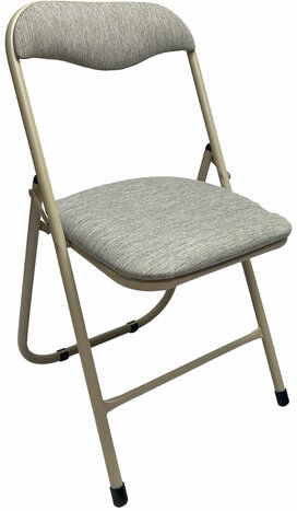 Стул складной для дома и офиса РС04, бежевый перламутровый каркас, рогожка бежевая